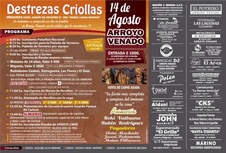 Evento de destrezas criollas en Arroyo Venado