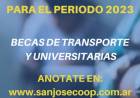 Becas de transporte y universitarias 2023 de la Cooperativa Eléctrica San José