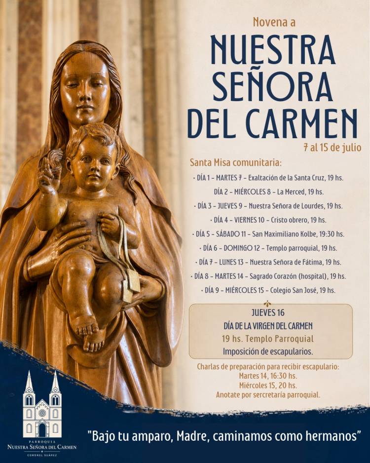 Novena a NUESTRA SEÑORA DEL CARMEN “Bajo tu amparo, Madre, caminamos como hermanos”