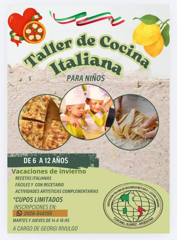 Taller de Cocina Italiana para Niños