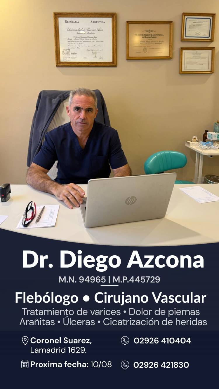 El Dr. Diego Azcona destacó los avances en flebología: "Hoy entre el 70 y el 80 por ciento de los tratamientos de várices se realizan en consultorio"