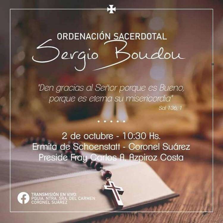 Sergio Boudou será ordenado Sacerdote por el Arzobispo de Bahía Blanca