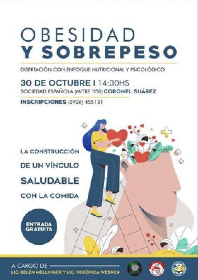 El sábado 30, charla abierta y gratuita sobre obesidad y sobrepeso en la Asociación Española