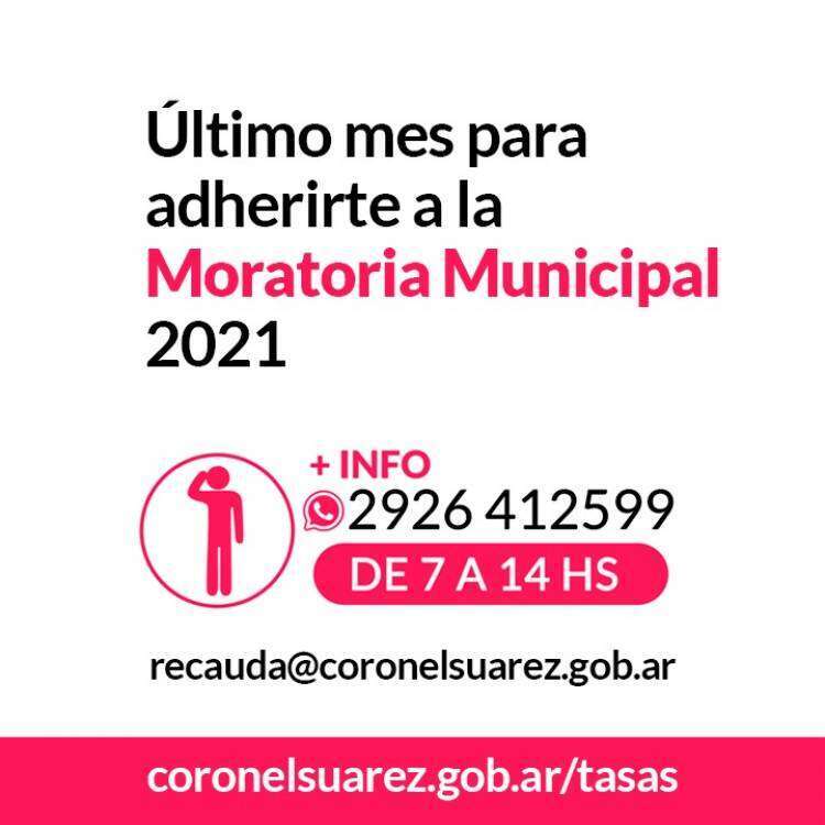 Último mes para adherirte a la moratoria municipal 2021
