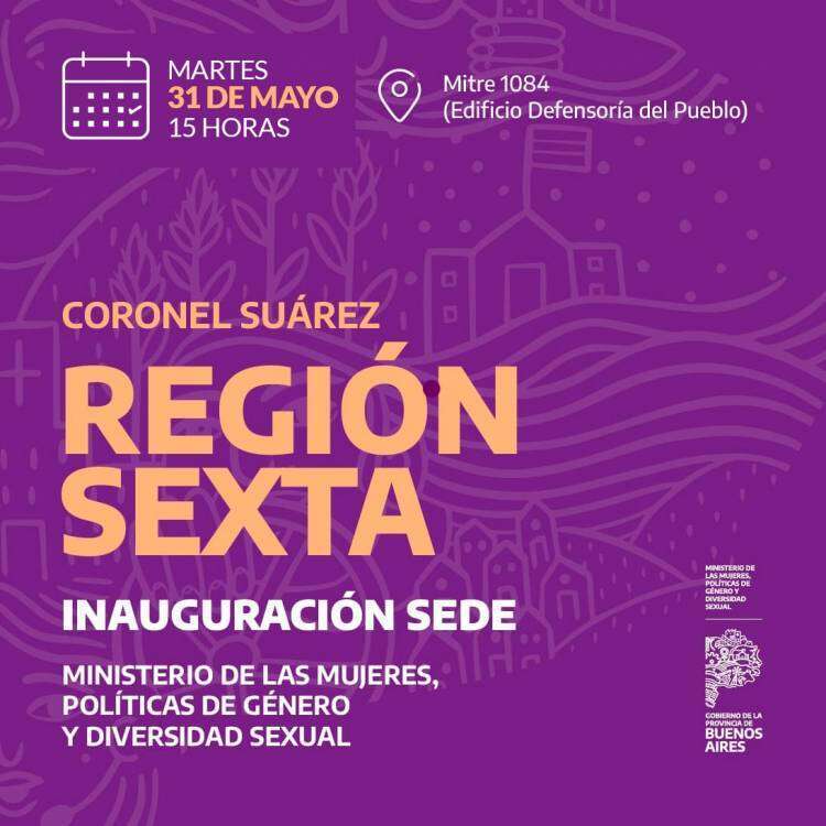 La ministra Díaz inaugurará en Coronel Suarez la sede del ministerio de las Mujeres, Política de Género y Diversidad Sexual PBA