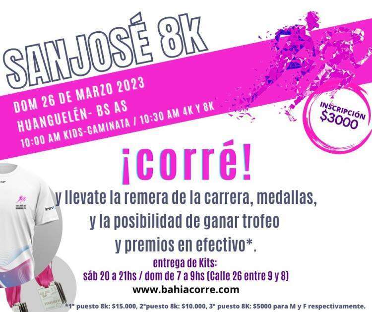 Huanguelén: Carrera pedestre solidaria “San José 8k”
