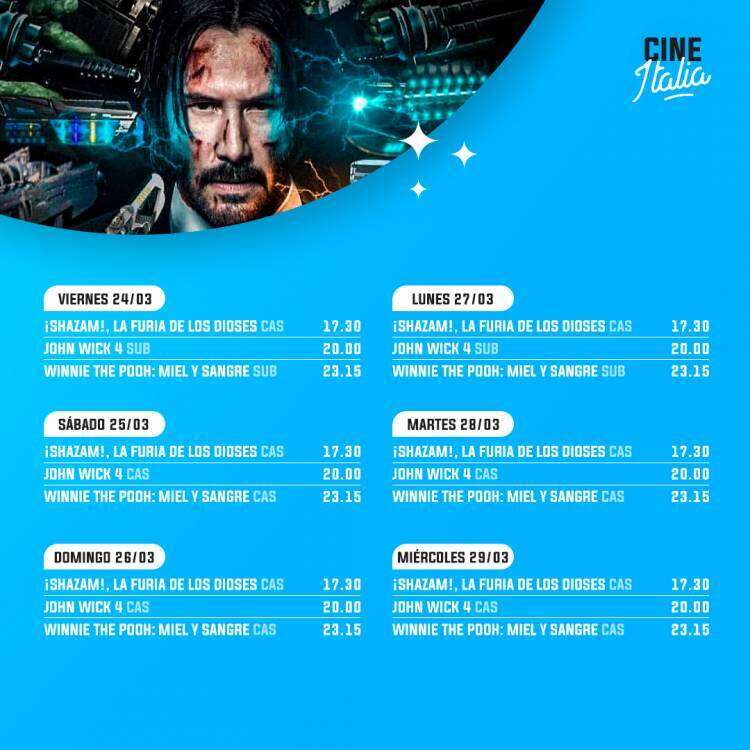 Cartelera de la Semana en el Cine Italia