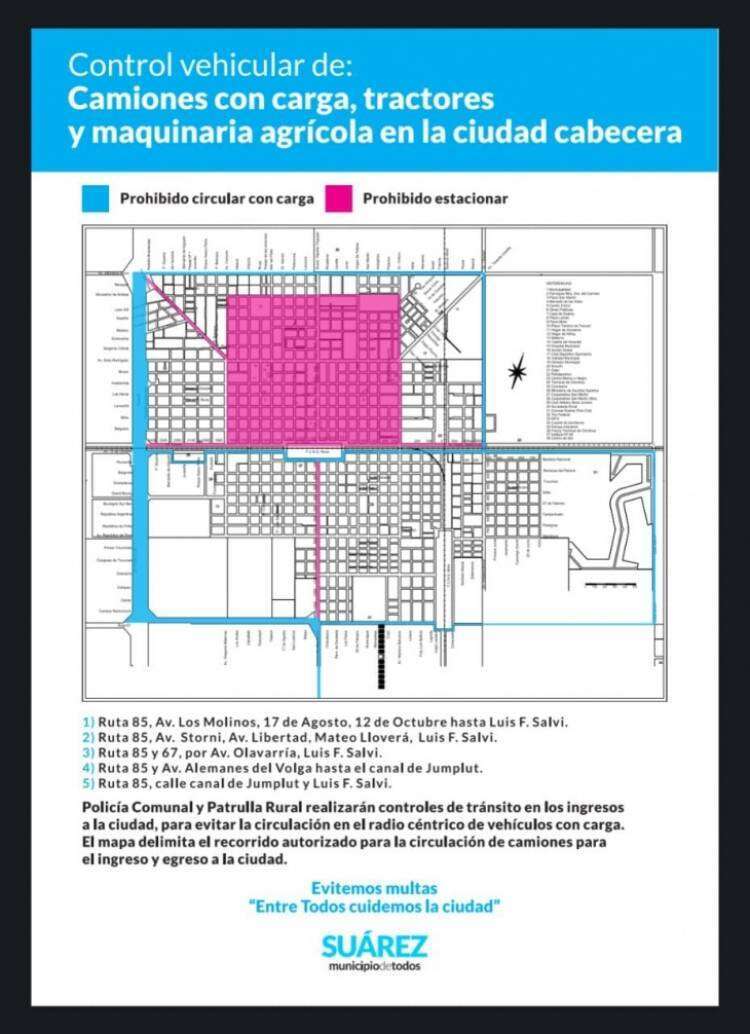 Continúan los controles de ingreso de tránsito pesado y circulación por la ciudad