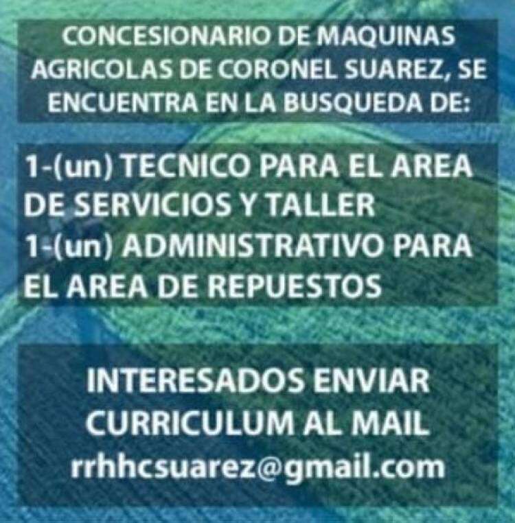 Búsqueda laboral: concesionario de máquinas agrícolas