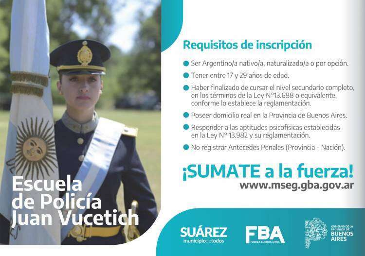 Abrieron las inscripciones de la Escuela de Policía “Juan Vucetich” 2024