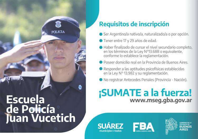Abrieron las inscripciones de la Escuela de Policía “Juan Vucetich” 2024