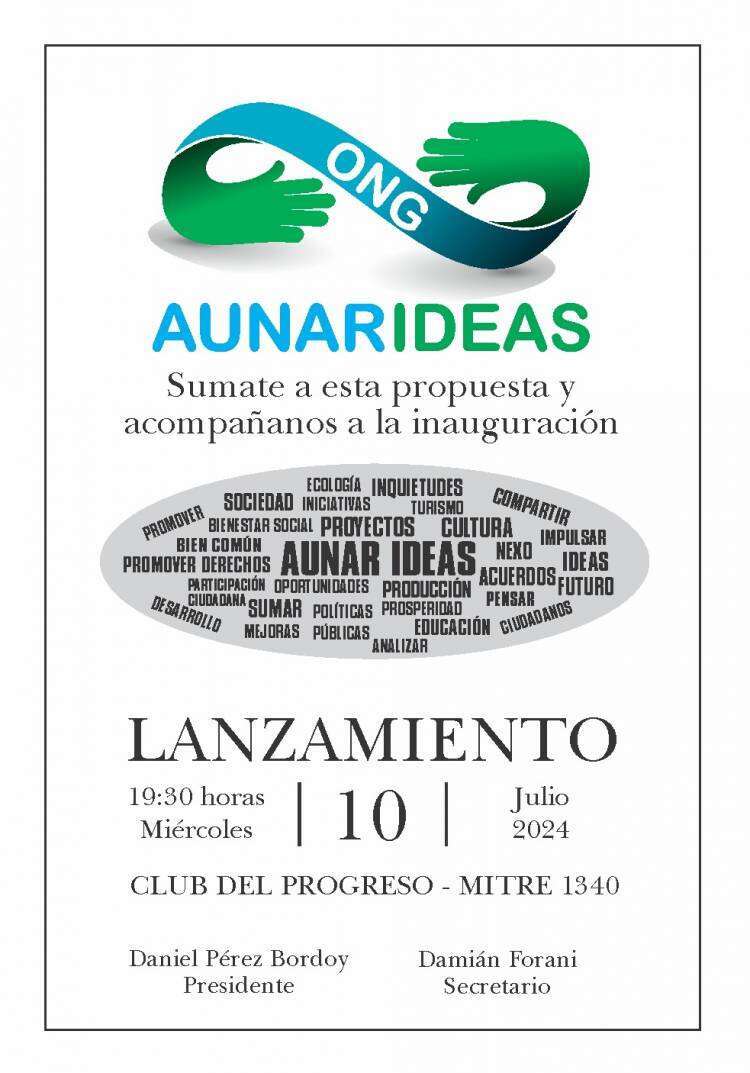 Se presentó oficialmente la ONG Aunar Ideas