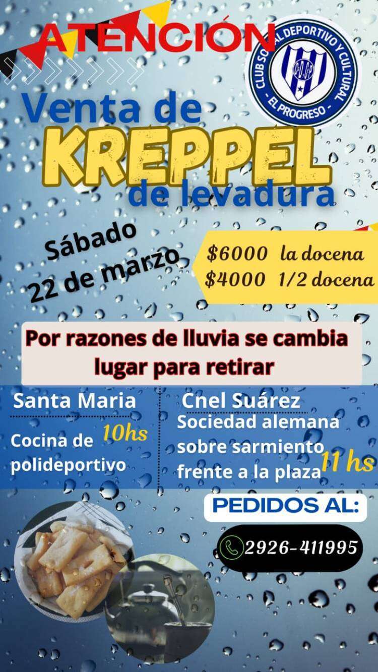 ¡Atención! Venta de Kreppel