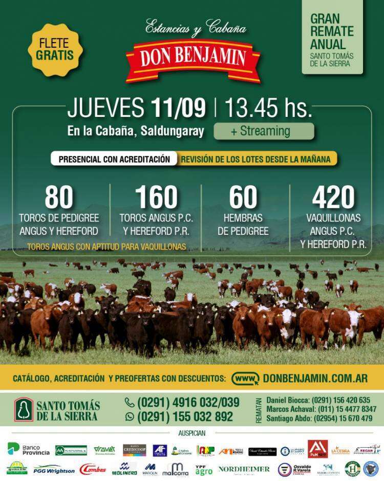 Estancias y Cabaña Don Benjamín: "estamos encaminados en lo que está buscando el mercado..."