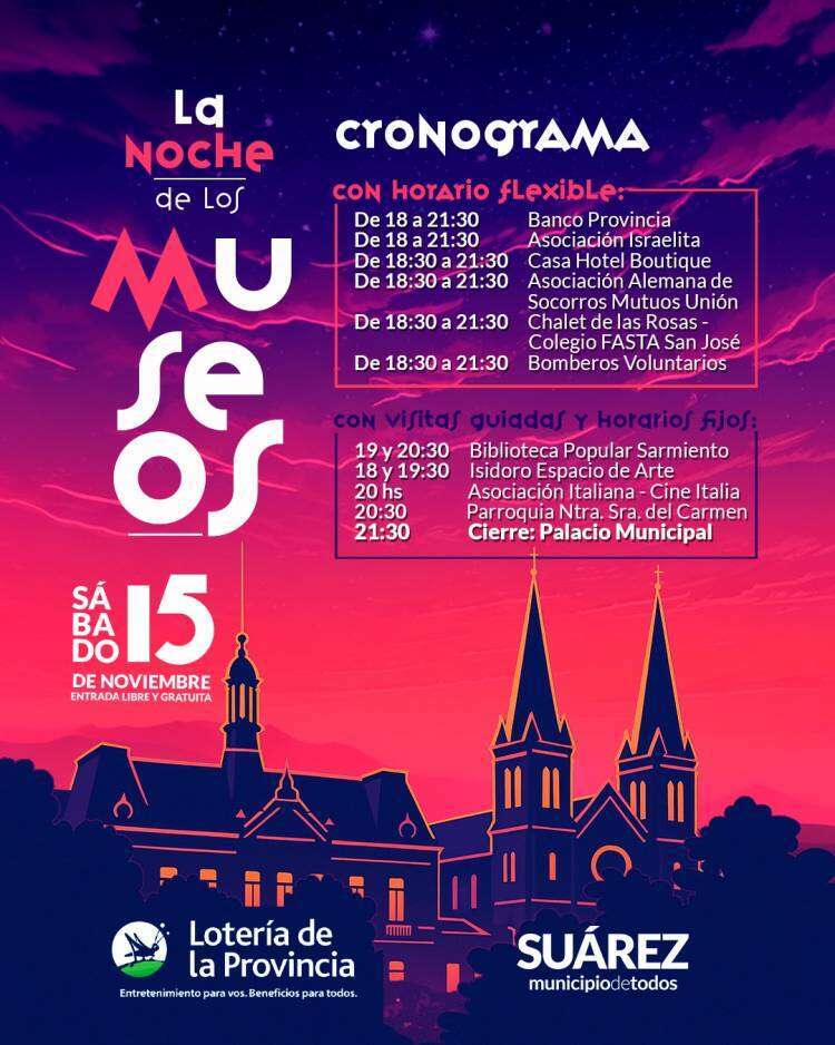 Vuelve “La Noche de los Museos”: una propuesta que revaloriza la historia y la identidad suarense