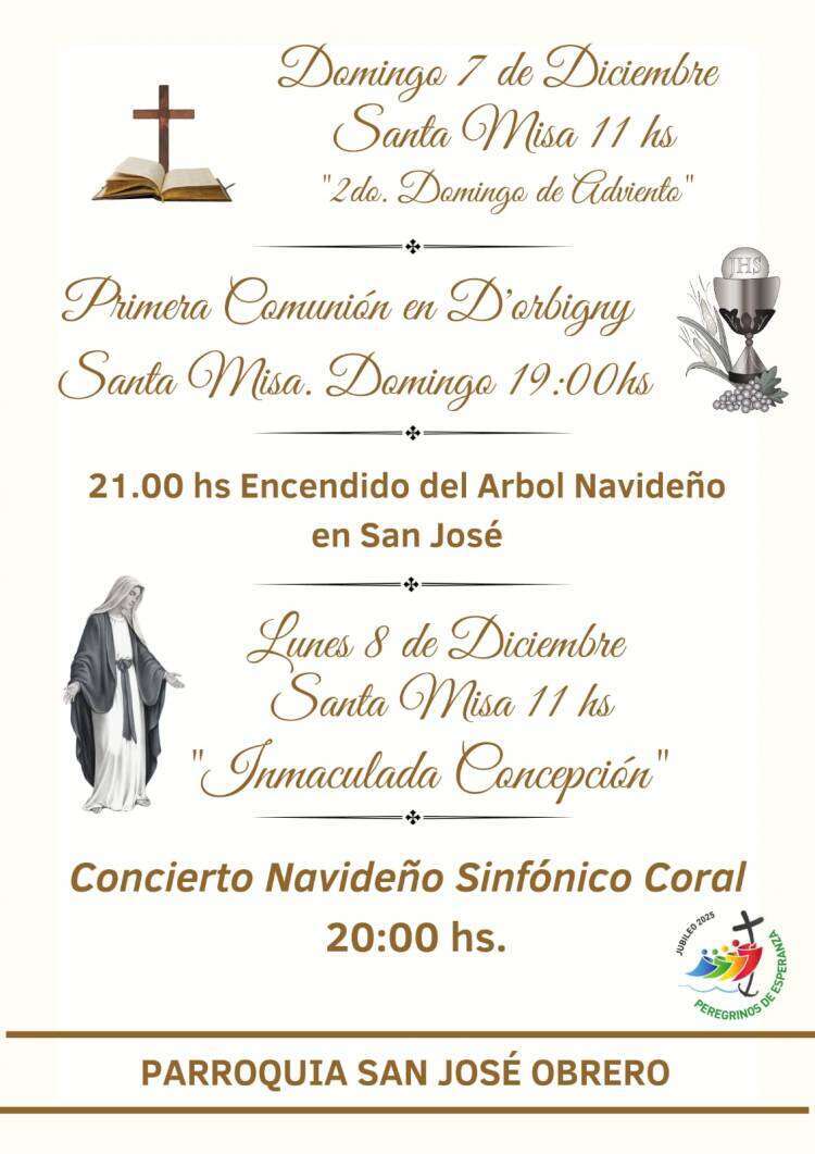 Actividades del II Domingo de Adviento y Solemnidad de la Inmaculada Concepción