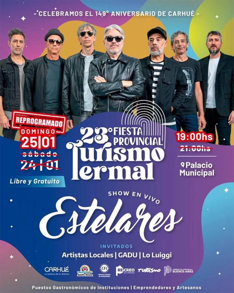 Se reprogramó para el domingo la XXIII Fiesta Provincial del Turismo Termal en Carhué