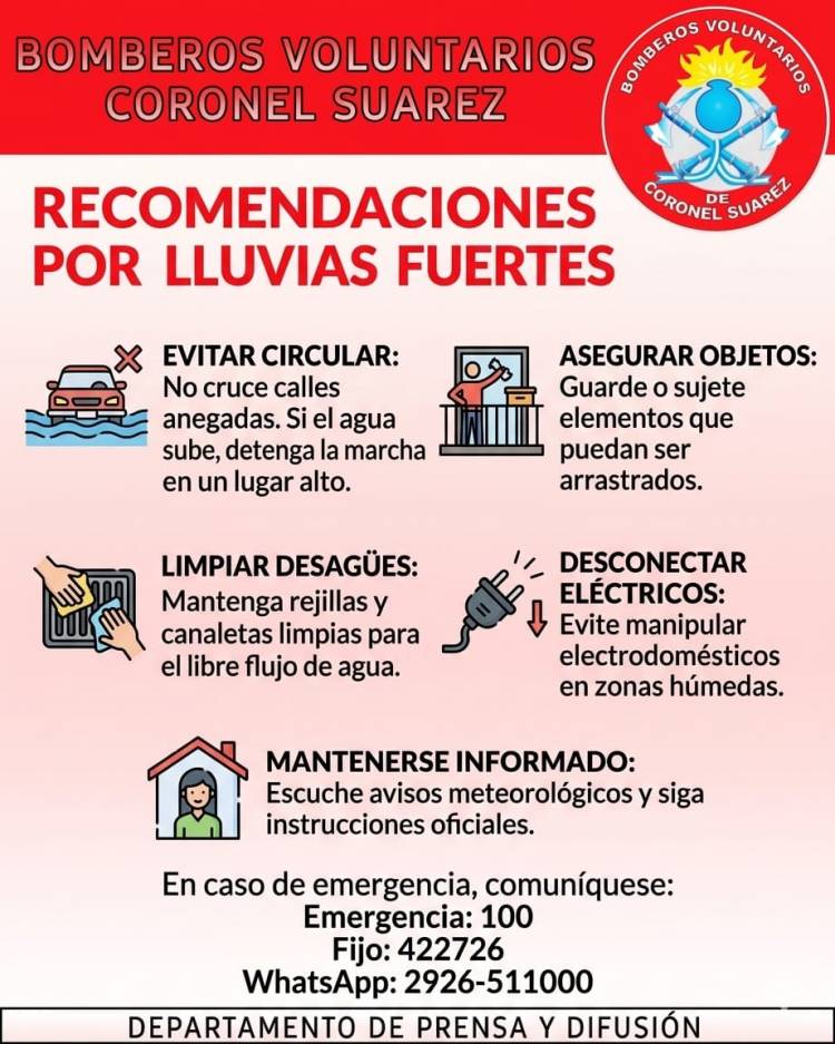 Comunicado de los Bomberos Voluntarios de Coronel Suárez