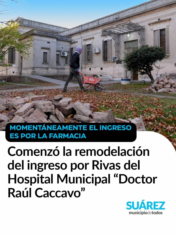 Comenzó la remodelación del ingreso por Rivas del Hospital Municipal “Doctor Raúl Caccavo”