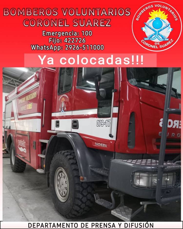 Bomberos Voluntarios incorporó nuevos equipos gracias al apoyo del sector agropecuario