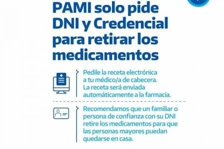PAMI solo pide DNI y Credencial para retirar los medicamentos