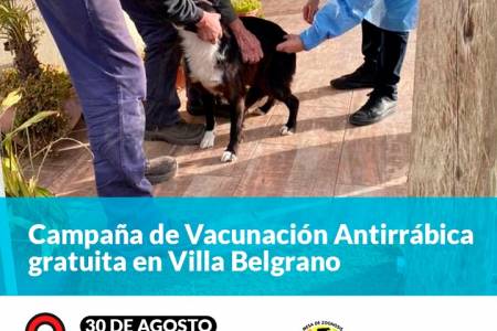 Campaña de Vacunación Antirrábica gratuita en Villa Belgrano