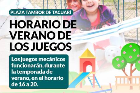 Horarios de verano de los juegos de Plaza Tambor de Tacuarí