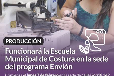 Producción: Funcionará la Escuela Municipal de Costura en la sede del programa Envión