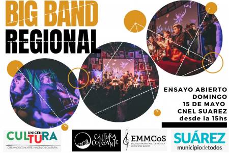 Cultura: ensayo abierto de la Big Band Regional en Coronel Suárez