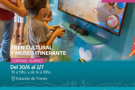 El Tren Cultural y Museo Itinerante se instala en Coronel Suárez con juegos, arte y la historia del ferrocarril 