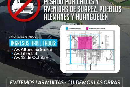 Está prohibida la circulación de tránsito pesado por el sector urbano