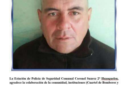 Huanguelén: encontraron al hombre que era intensamente buscado desde ayer 