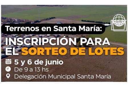 Terrenos en Santa María: Inscripción para el sorteo de lotes