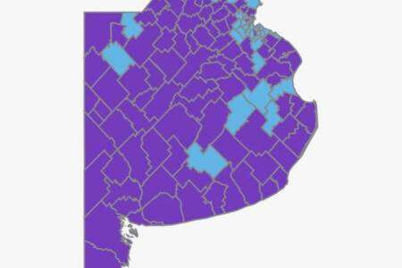 El mapa, pintado de violeta: LLA ganó en 99 de los 135 distritos bonaerenses