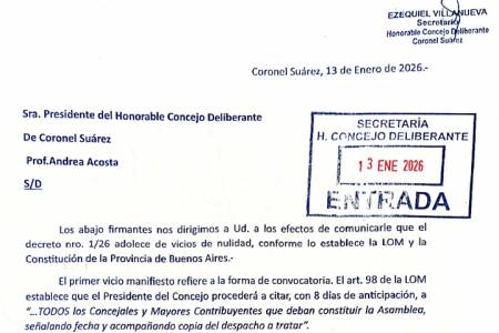 Los bloques de concejales de la oposición solicitaron nulidad de la asamblea.