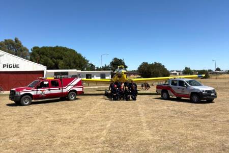 Capacitación sobre abastecimiento de agua para aviones hidrantes en Pigüé - Bomberos voluntarios