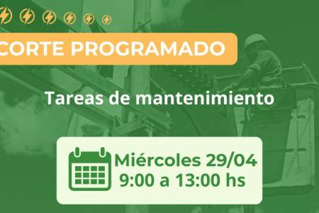 Corte programado por tareas de mantenimiento.