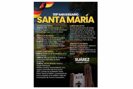 Santa María palpita el 139º aniversario de su fundación