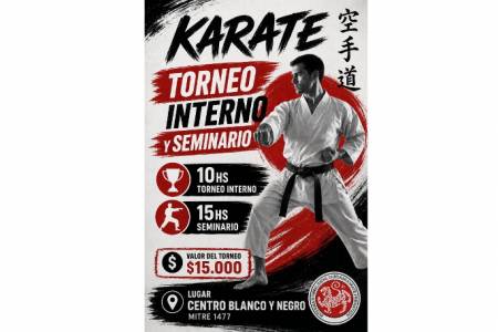 La Escuela Do Shotokan del Centro Blanco y Negro será sede este domingo del Torneo Interno de Karate ISKF 