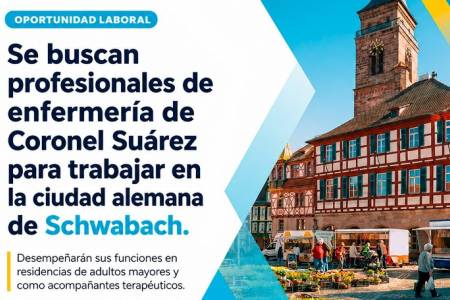 Se buscan profesionales de enfermería de Coronel Suárez para trabajar en Schwabach – Nuevo proyecto en el marco de la ciudad hermanada