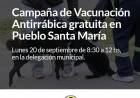 Campaña de Vacunación Antirrábica gratuita en Pueblo Santa María