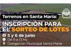 Terrenos en Santa María: Inscripción para el sorteo de lotes