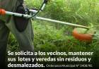 Mantener los terrenos limpios es responsabilidad de todos