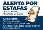 Alerta por estafas en nombre del Ministerio de Salud